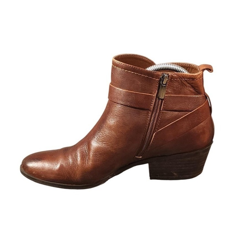 Vince Camuto Boots Womens Size 8.5 Brown Leather Peamer Ankle Booties‎ Straps